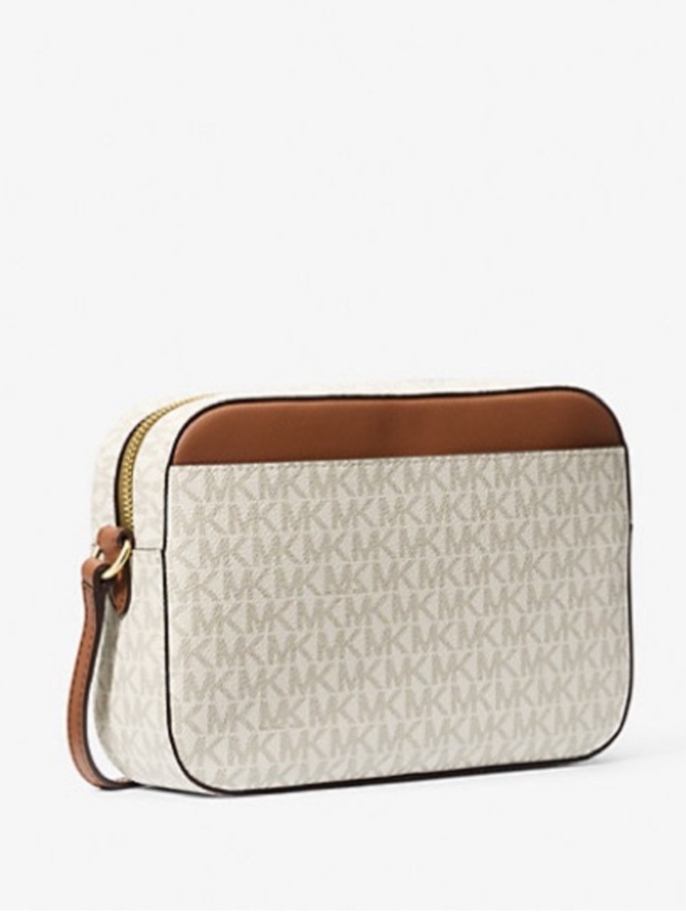 Michael Kors Beige and Brown MK Logo Crossbody Bag - Picture 2 of 7